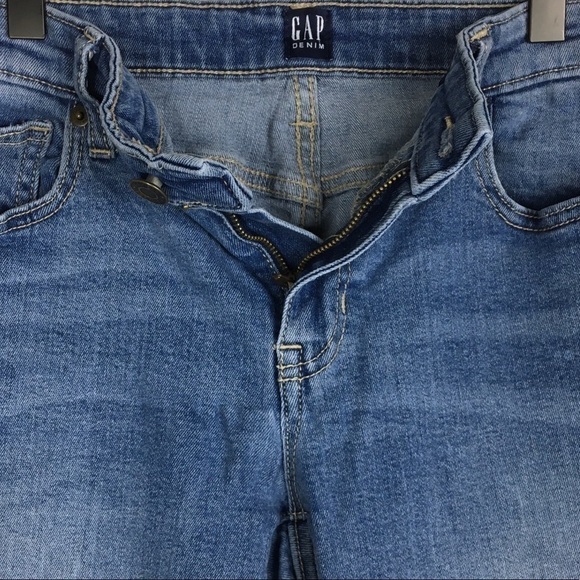 GAP Jeans Straight Medium Indigo Wash Stretch Denim Mid Rise Size 28 Regular - Picture 3 of 13